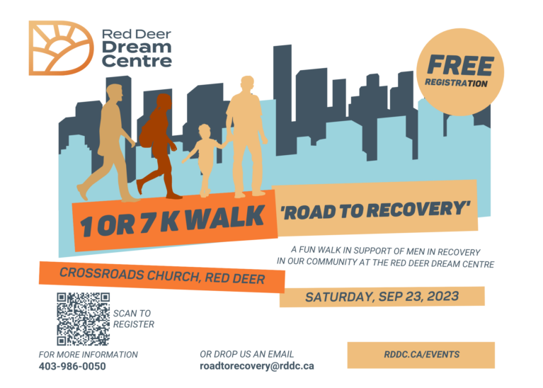 Road to Recovery Walk in support of men in recovery at the Red Deer Dream Centre.
